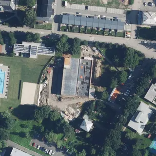 Letecký snímek: Krytý plavecký bazén Svitavy