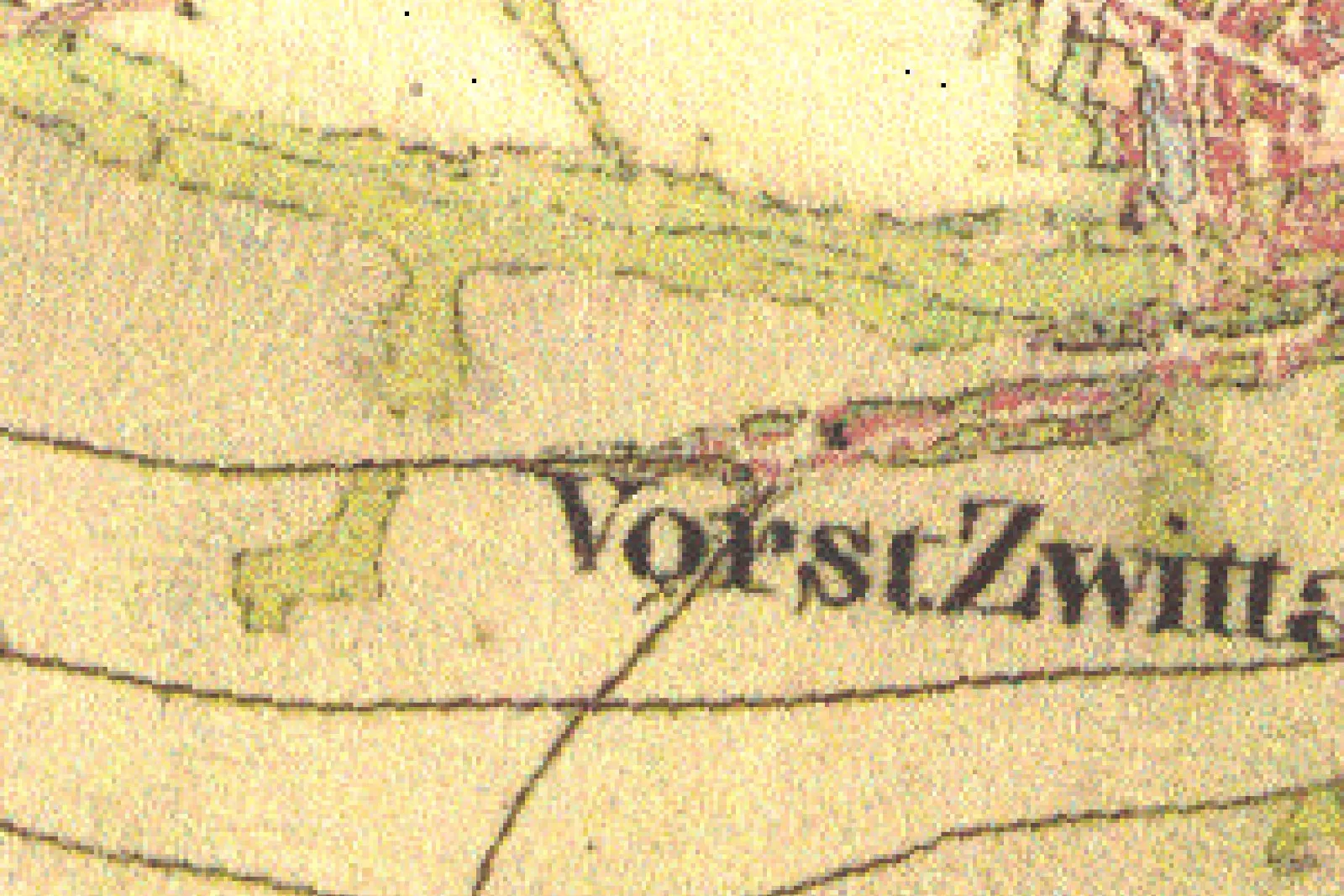 Výřez II. vojenského mapování s místem domu